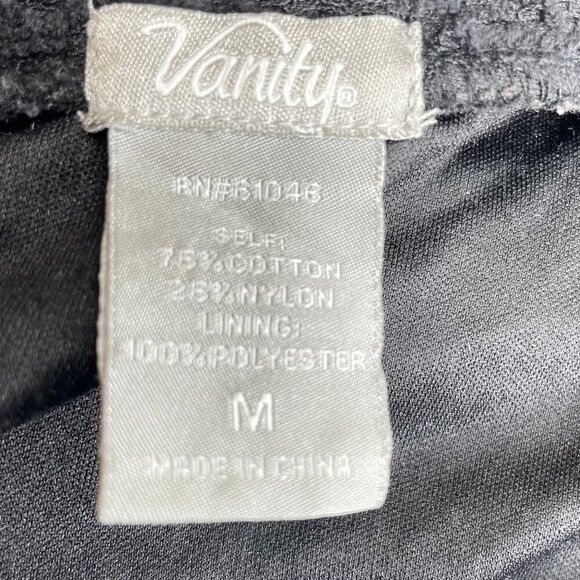 Vanity Women’s Black Floral Lace Mini Skirt Lined Back Zip Goth Retro Glam Sz M - Picture 6 of 7